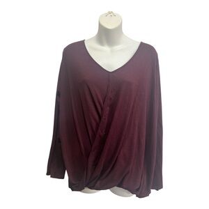 Express Deep plum Blouse with draped designed size large